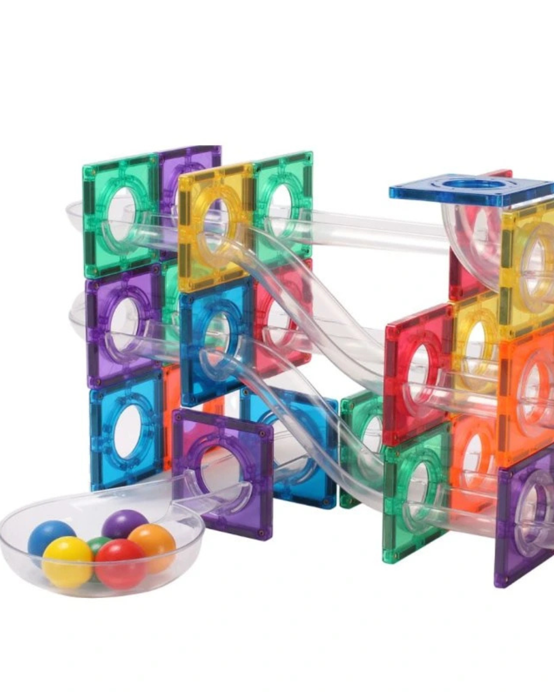 MNTL - Magnetická stavebnice Marble run toy - 100 ks - transparentní Značka- MNTL